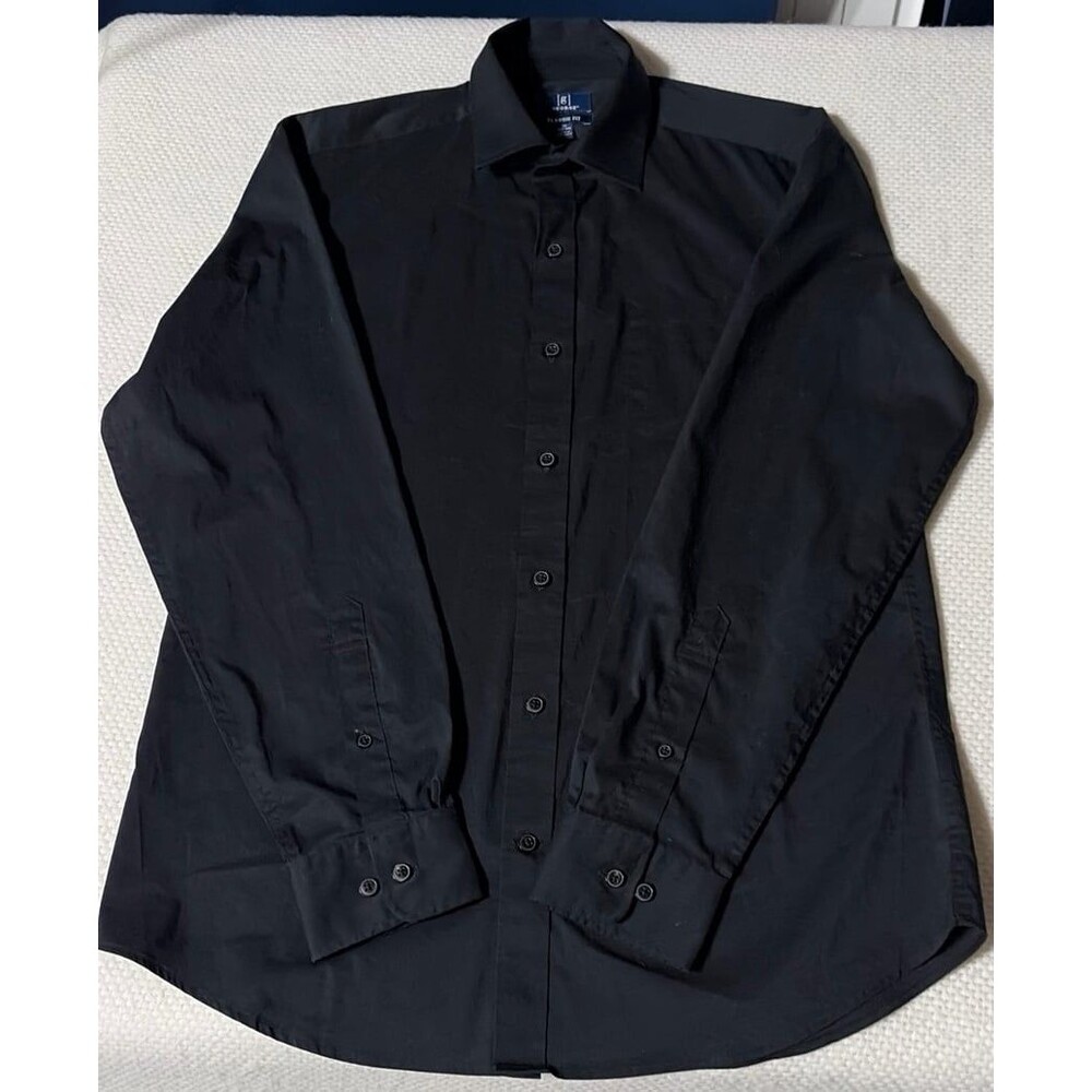George Men’s Medium Classic Fit Black Dress Shirt